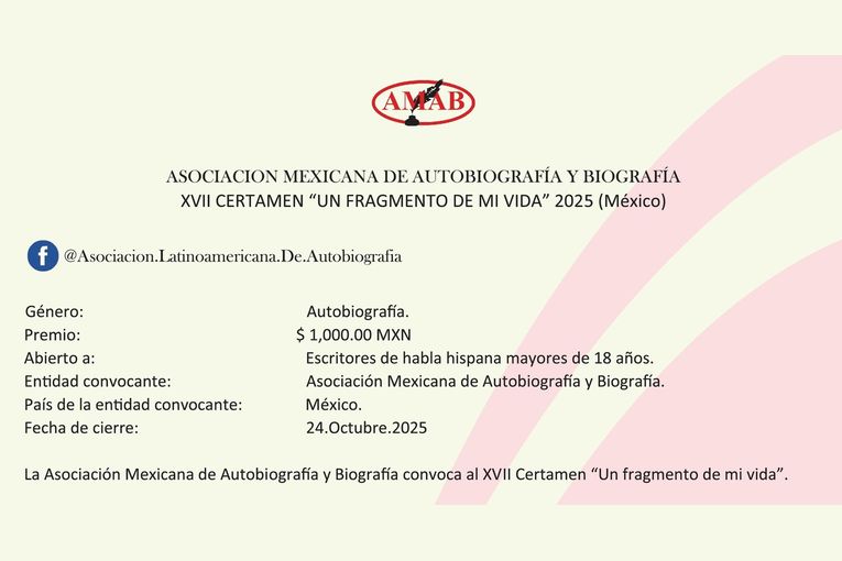 XVII Certamen “Un fragmento de mi vida” 2025