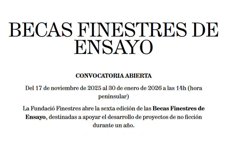 Becas Finestres de Ensayo 2025-2026
