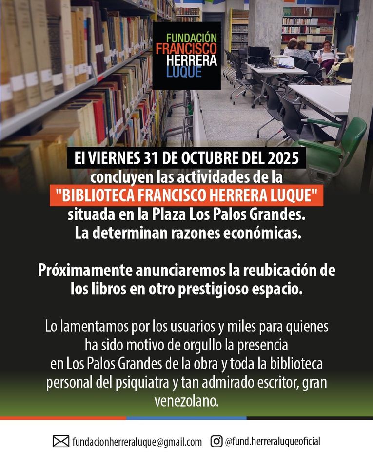 Cierre de la Biblioteca Francisco Herrera Luque