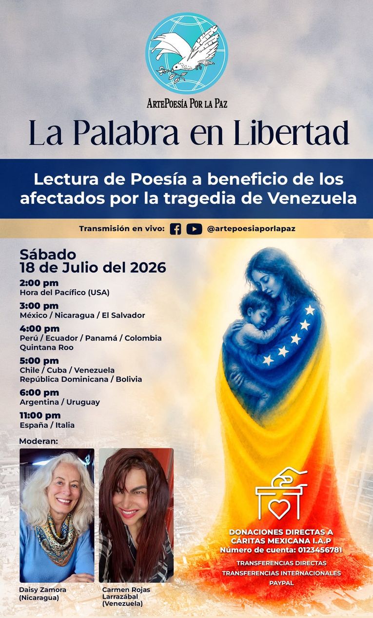 Ciclo virtual “La Palabra en Libertad” de Artepoesía por la Paz