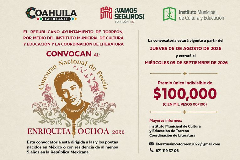 Concurso Nacional de Poesía Enriqueta Ochoa 2026