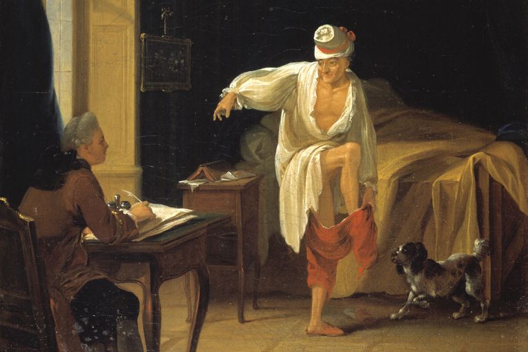 “Voltaire y su secretario”, por Jean Huber